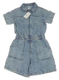 Nové - Modrý riflový kraťasový overal Denim Co. 