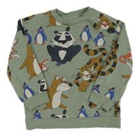 Khakišedá mikina se zvířátky H&M