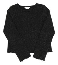 Černo-stříbrné žebrované crop triko F&F
