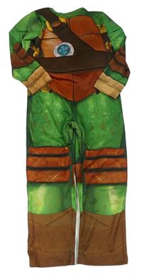 Kostým - Zeleno-hnědý vycpaný overal s krunýřem - Želva Ninja George