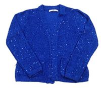 Královsky modrý melírovaný svetrový cardigan s flitry M&S