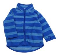 Safírovo-modrá pruhovaná fleecová propínací mikina H&M