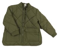 Khaki prošívaná šusťáková zimní bunda H&M