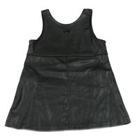 Černé koženkové šaty se srdíčkovým průstřihem ZARA