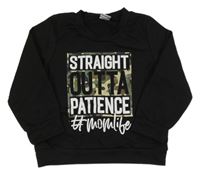 Černá mikina s army potiskem a nápisy 