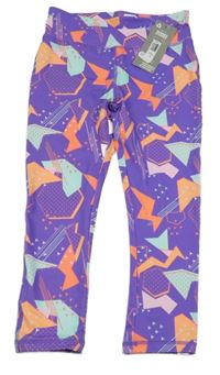 Nové - fialové vzorované sportovní legíny St. Bernard