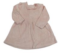 Světlerůžové sametové šaty s volánky Matalan