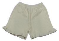 Smetanové vzorované kraťasy s volánky