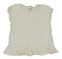 Smetanové tričko s volánkem H&M