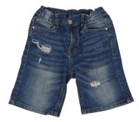 Modré teplákové riflové kraťasy s prošoupáním alive