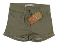 Nové - světlekhaki riflové kraťasy Fashion Private Company