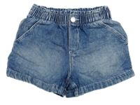 Modré šisované paper bag riflové kraťasy H&M