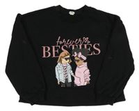 Černá oversize crop mikina s dívkami a nápisy RIVER ISLAND