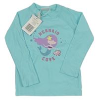 Nové - pomněnkové UV triko s mořskou pannou alive