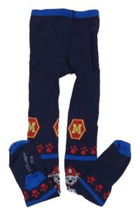 Tmavomodro-safírové punčocháče s PAW PATROL - Marshall nickelodeon