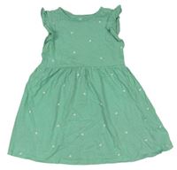 Zelené bavlněné šaty s motýlky a volány H&M
