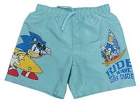 Tyrkysové plážové kraťasy se Sonicem H&M