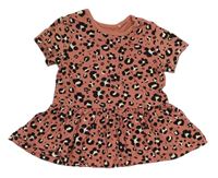 Starorůžové tričko s leopardím vzorem George