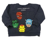 Antracitová mikina s Avengers a kapsou Marvel