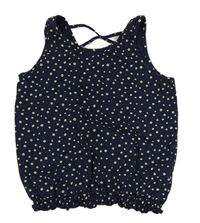 Tmavomodrý vzorovaný crop top Yigga