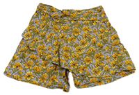 LIla květované lehké sukňové kraťasy Zara
