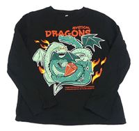 Černé triko s draky H&M