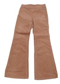 Starorůžové manšestrové elastické flare kalhoty H&M