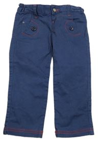 Tmavomodré plátěné kalhoty