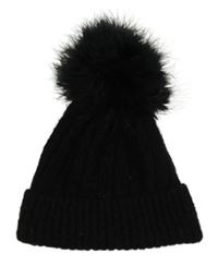 Černá pletená čepice s bambulí Primark