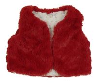 Červená kožešinová zateplená vesta Orchestra