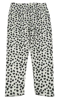 Smetanové puntíkaté legíny Shein