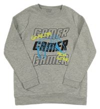 Šedá melírovaná mikina s ovladačem a nápisem Primark