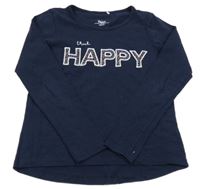 Tmavomodré triko s nápisem Yigga