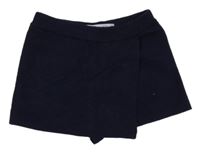 Tmavomodré pletené sukňové kraťasy Zara