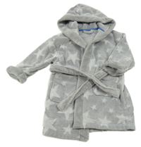 Šedý chlupatý župan s hvězdami a kapucí Next