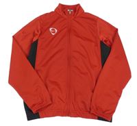 Červeno-černá sportovní propínací mikina s logem Nike