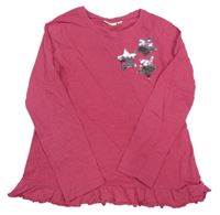 Vínové triko s hvězdami z překlápěcích flitrů Kids