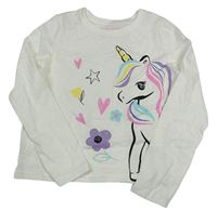 Smetanové triko s jednorožcem Primark