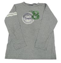 Šedé melírované triko s čísly