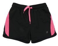 Černo-neonově růžové síťované sportovní kraťasy H&M