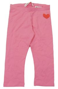 Růžové capri legíny se srdíčkem H&M