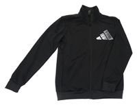 Černá sportovní propínací mikina s logem Adidas