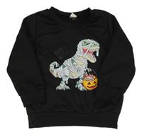 Černá mikina s dinosaurem