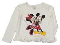 Smetanové triko s Minnie a Mickeym C&A