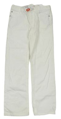 Bílé plátěné skinny kalhoty H&M