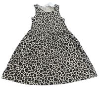 Smetanovo-černé šaty s leopardím vzorem H&M