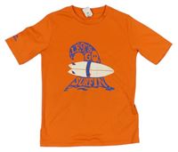 Oranžové funkční tričko s potiskem Decathlon