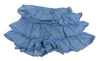 Modré vrstvené lehké riflové sukňové kraťasy zn. M&S