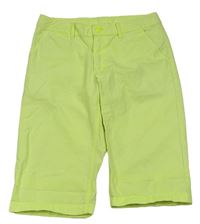 Neonově žluté plátěné chino kraťasy H&M