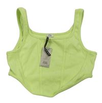 Světlezelený žebrovaný crop top zn. River Island